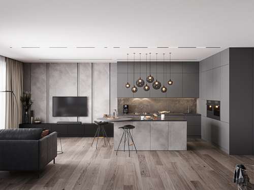 Кухня-гостиная AQUARELLE, FOREST, VOLCANO